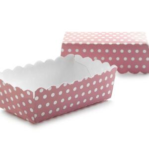 Set cápsulas rígidas rectangulares de lunares rosas